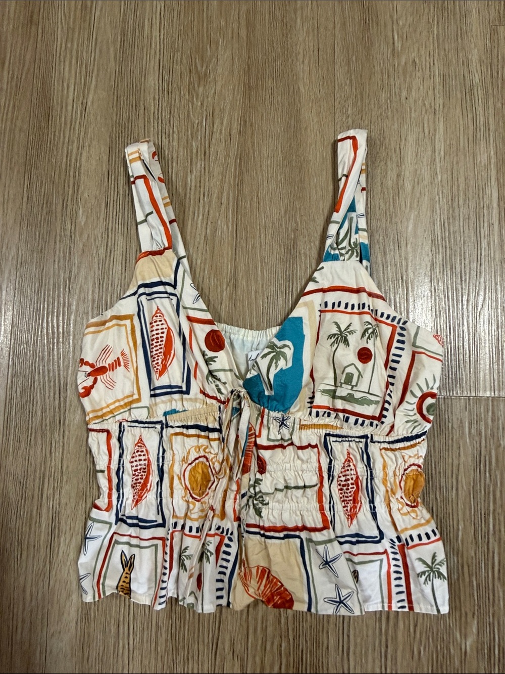 Petal and Pup Tropical Print One-Piece in Cream and Multicolor Xl